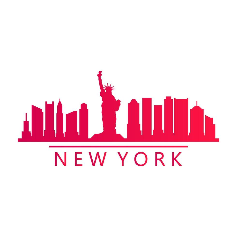 horizonte de nueva york ilustrado vector