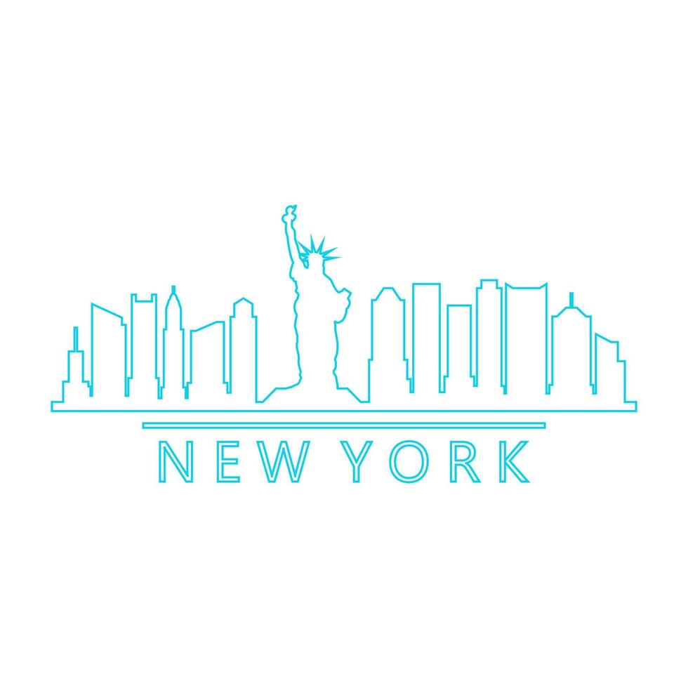 New york skyline illustrated vector