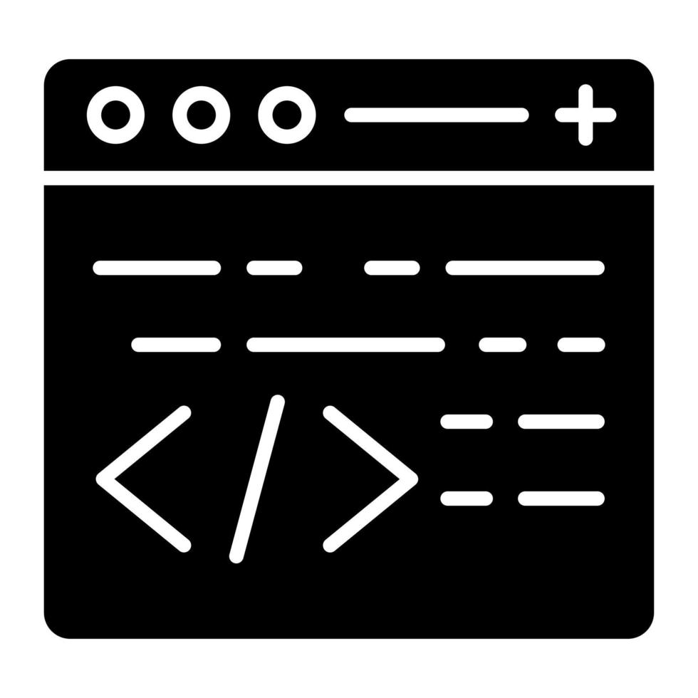 icono de glifo de programación vector