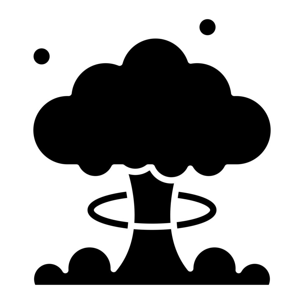 Nuclear Explosion Glyph Icon vector