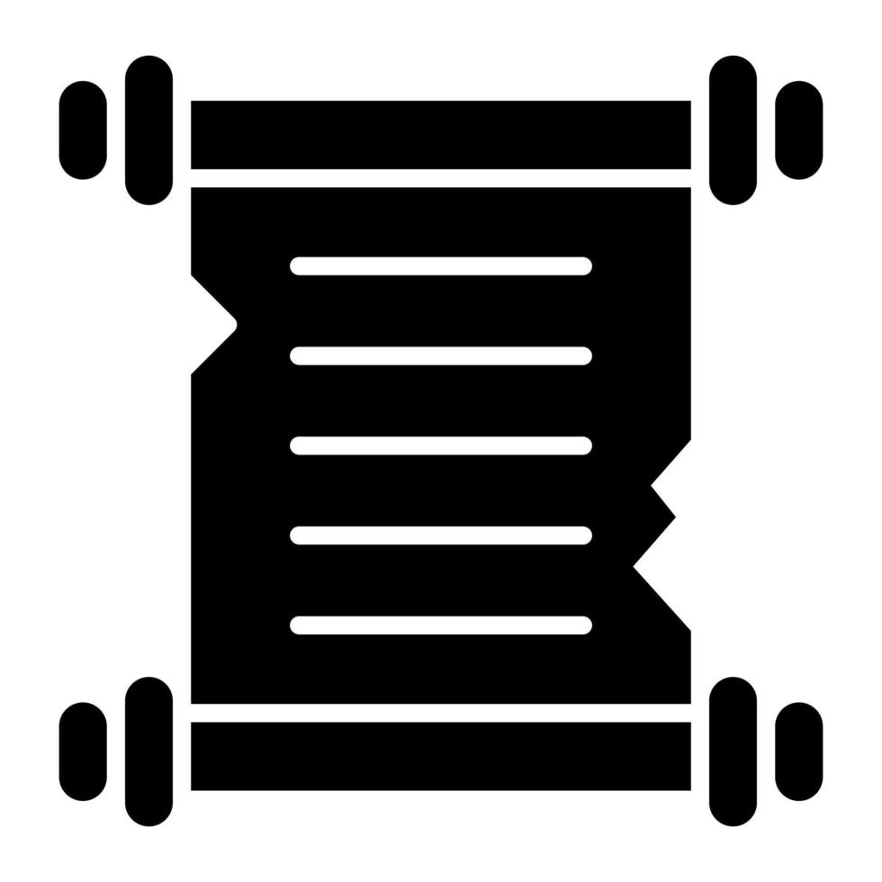 Scroll Paper Glyph Icon vector