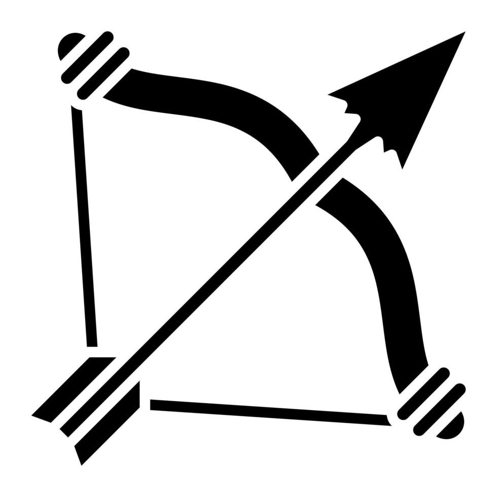 Bow Arrow Glyph Icon vector