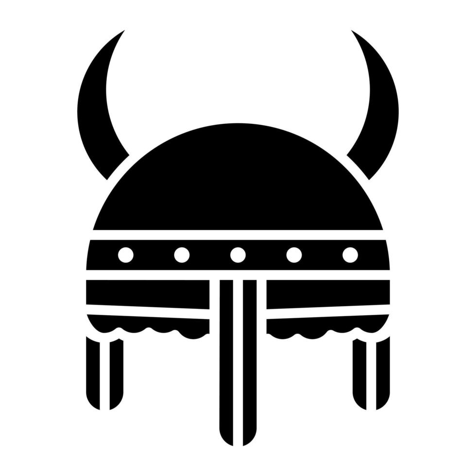icono de glifo de casco vikingo vector