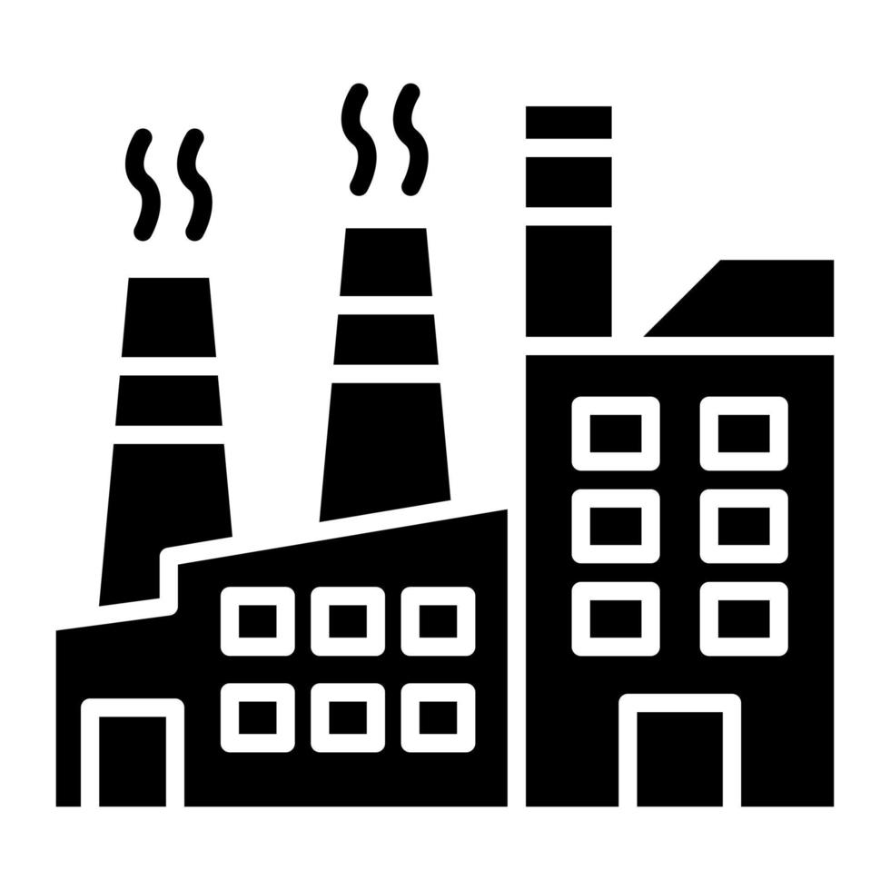Factory Pollution Glyph Icon vector
