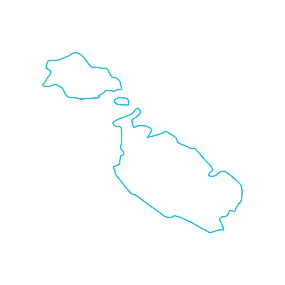 Malta map illustrated vector