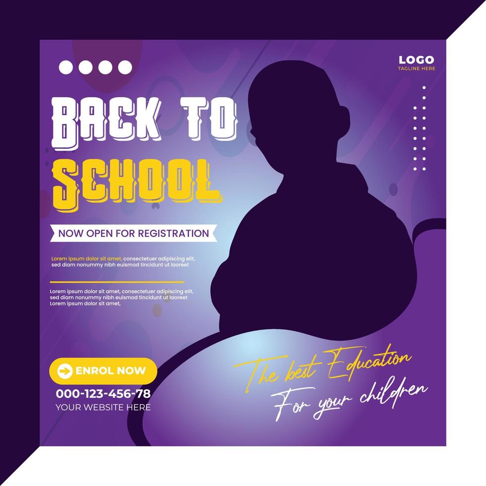 back to school social media post vector