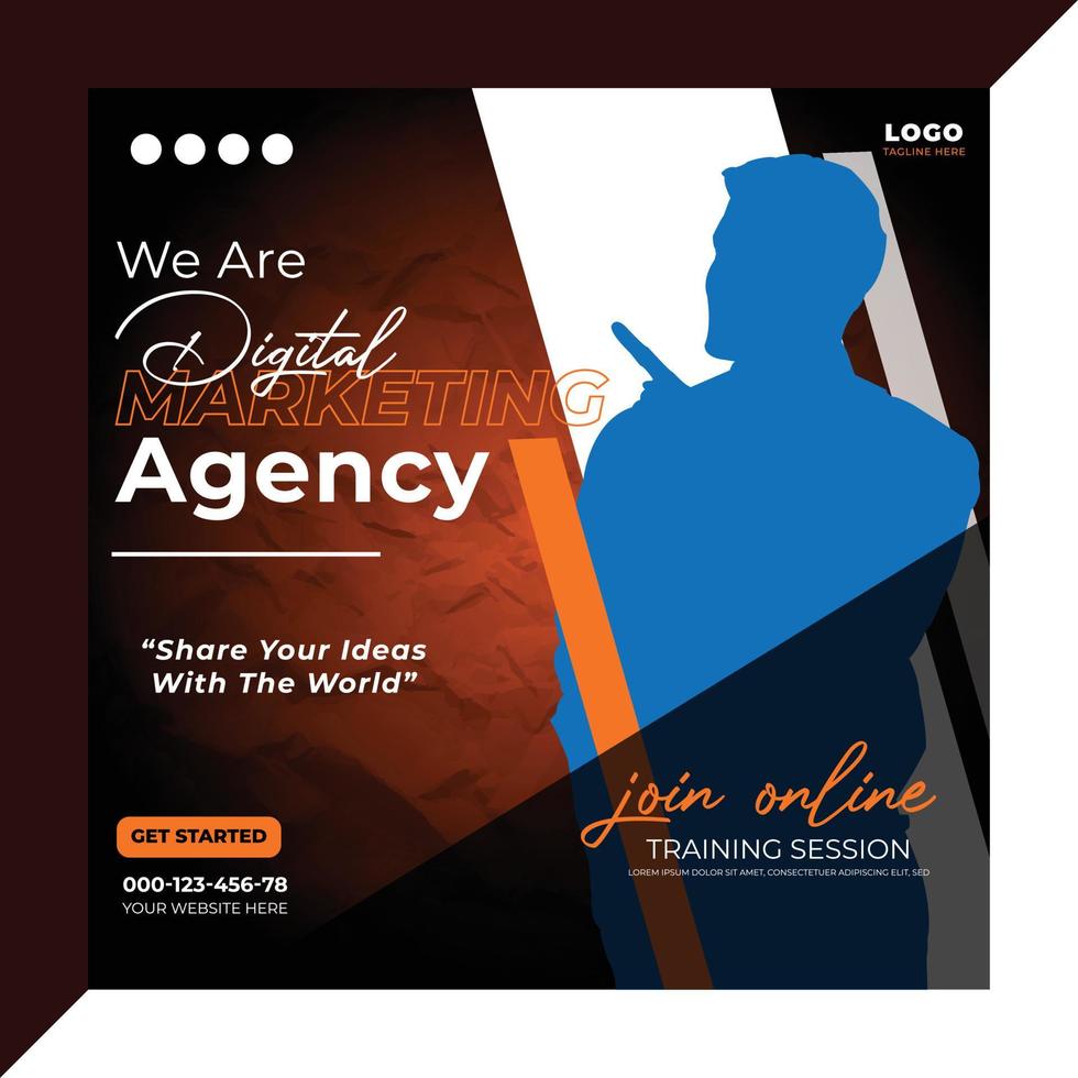 Marketing agency social media post vector