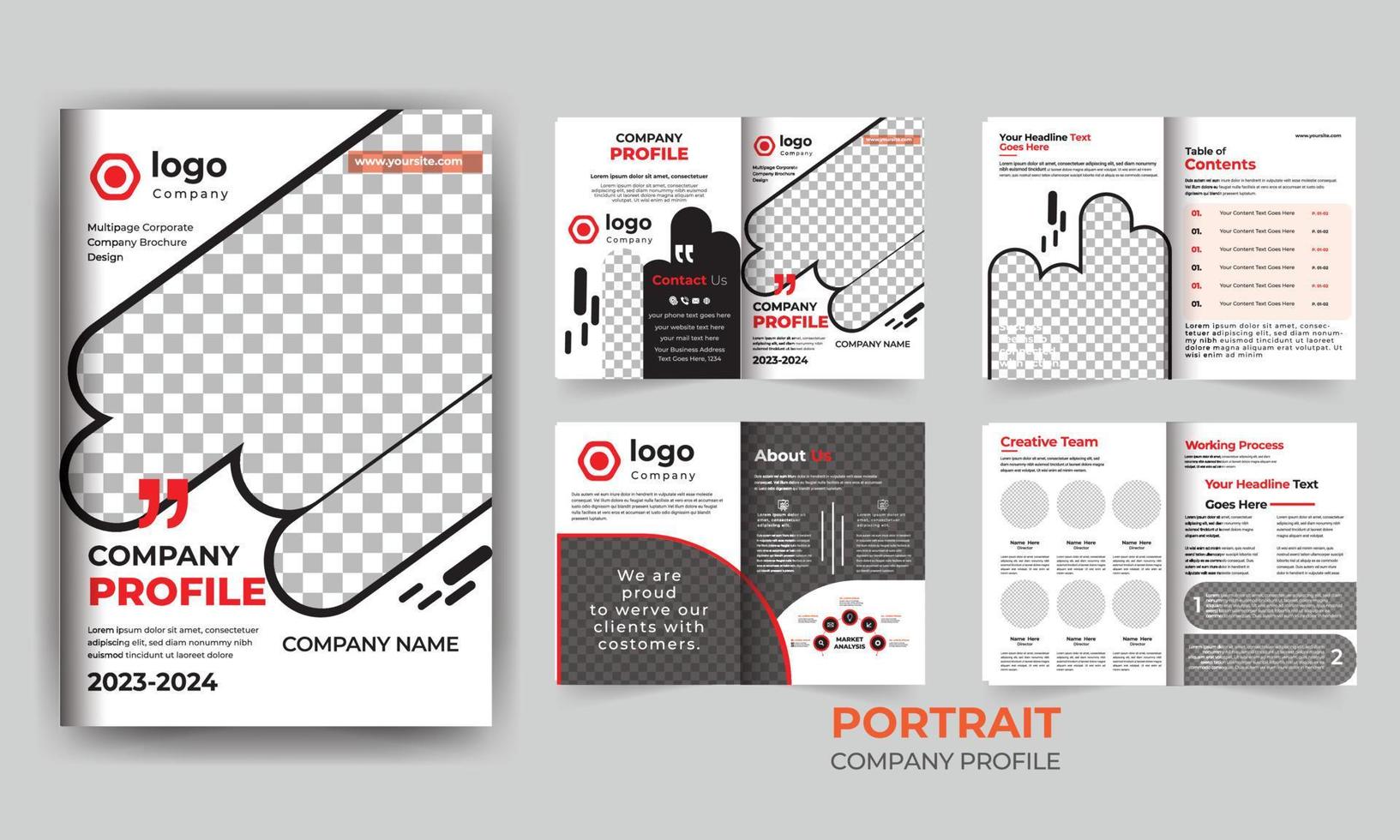 Awesome company profile template layout design with cover page and vector a4 size for editable