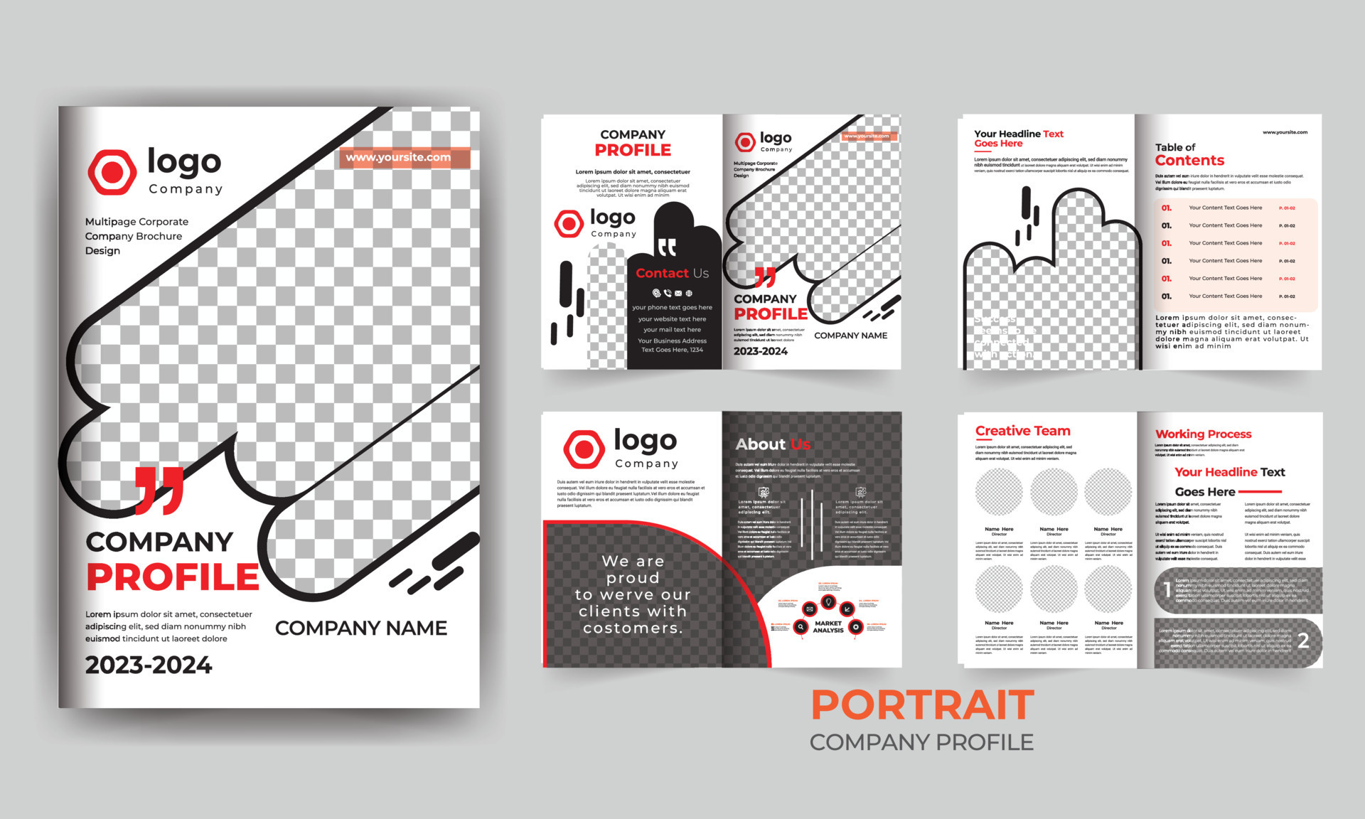Awesome company profile template layout design with cover page and