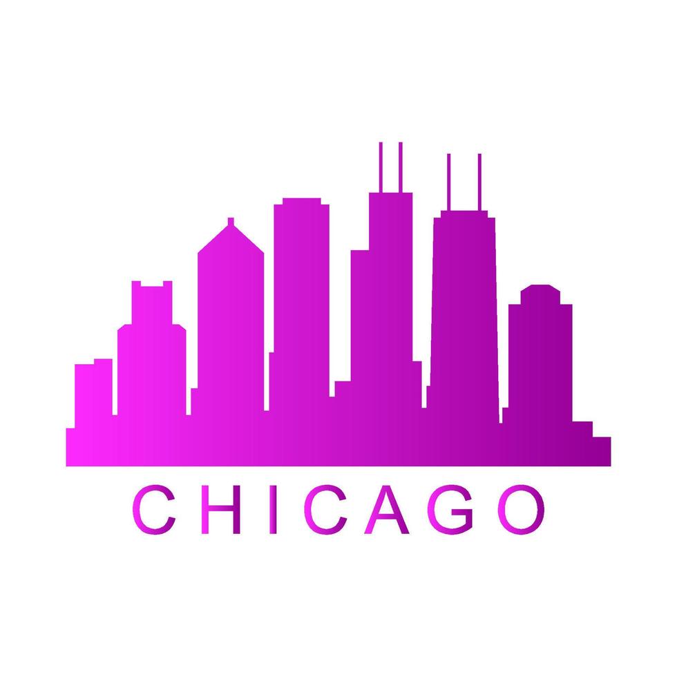 Chicago skyline illustrated vector