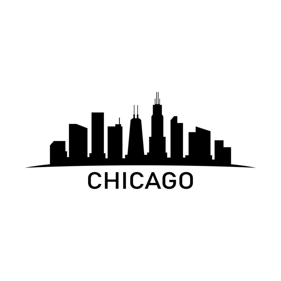 Chicago skyline illustrated vector