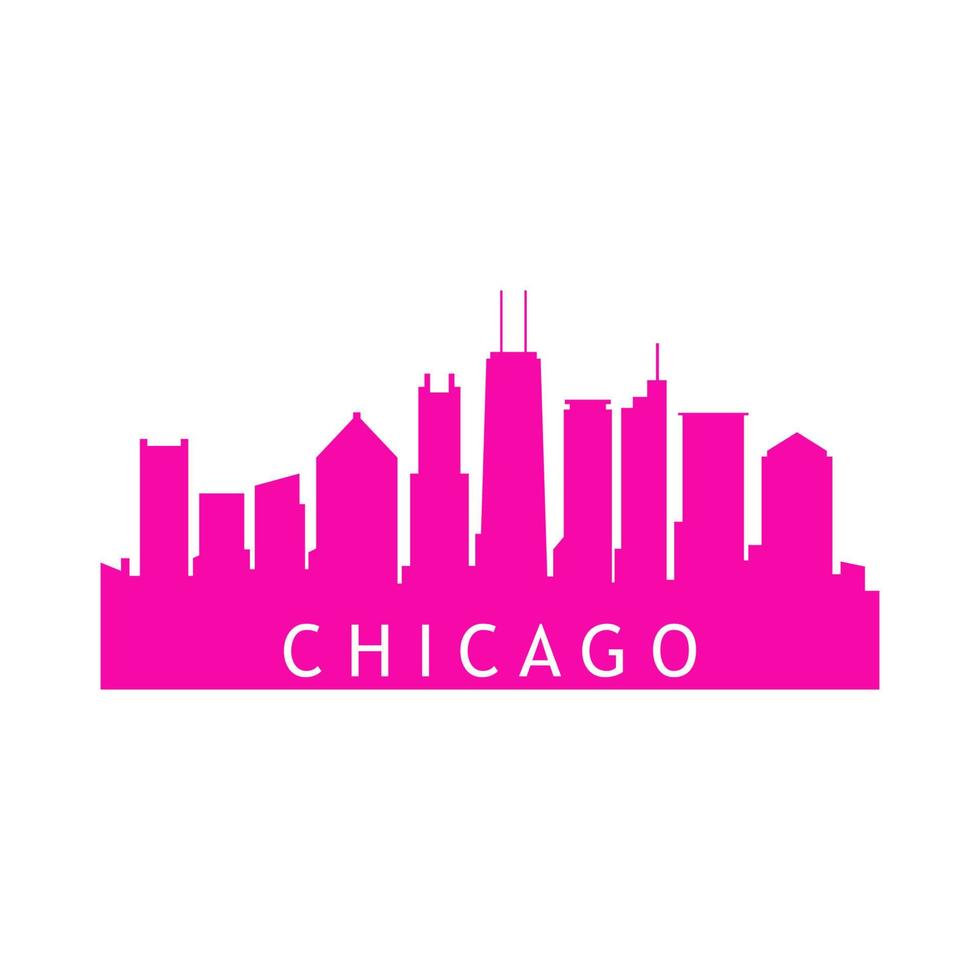 Chicago skyline illustrated vector