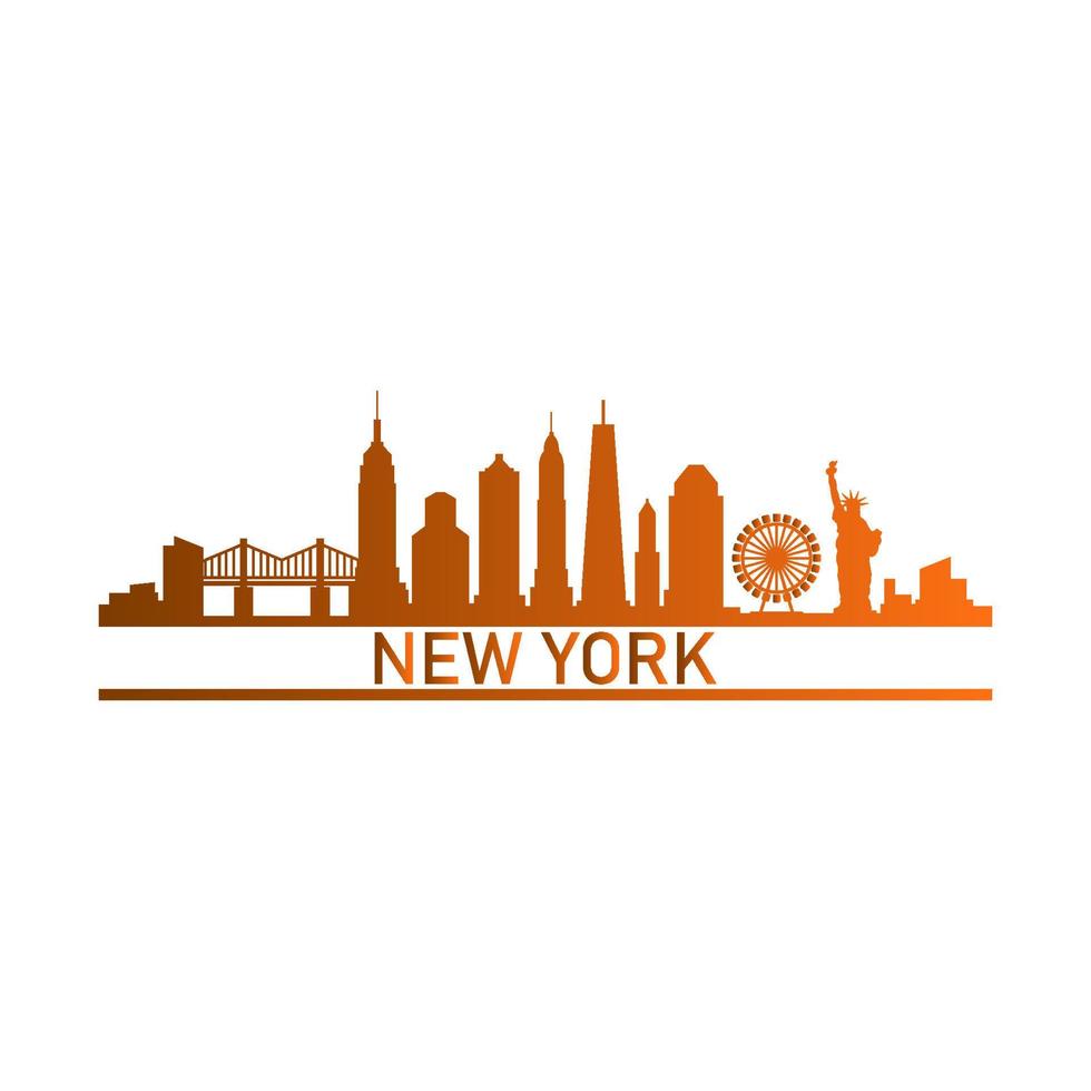 horizonte de nueva york ilustrado vector