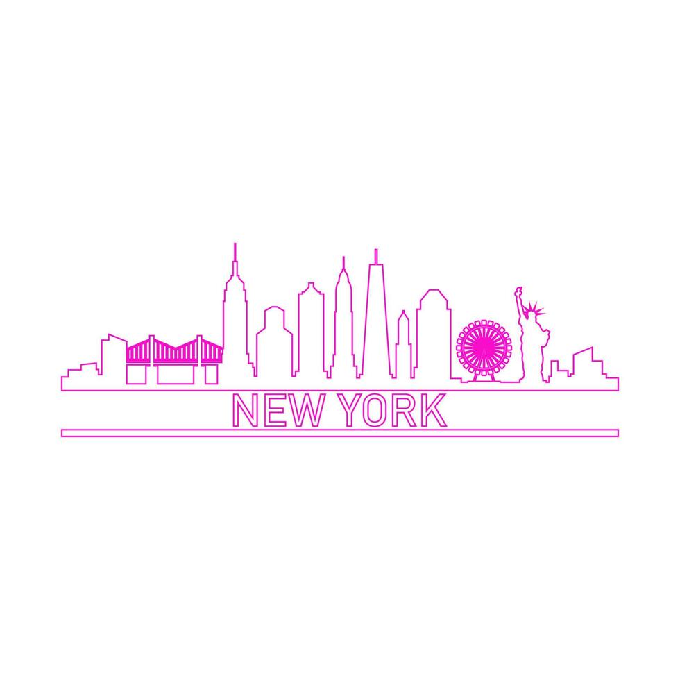 New york skyline illustrated vector