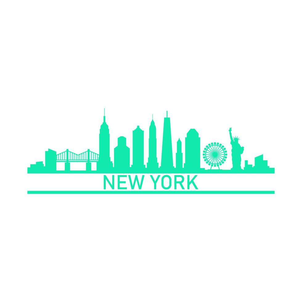 horizonte de nueva york ilustrado vector