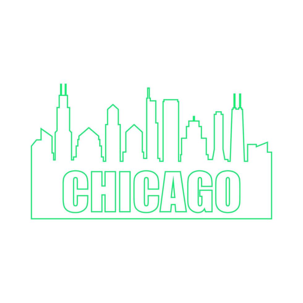 horizonte de chicago ilustrado vector