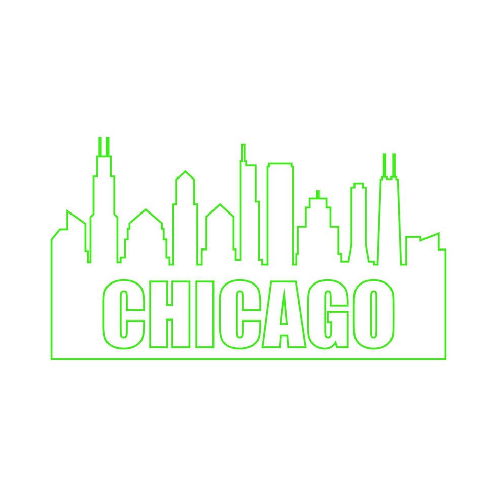 Chicago skyline illustrated vector