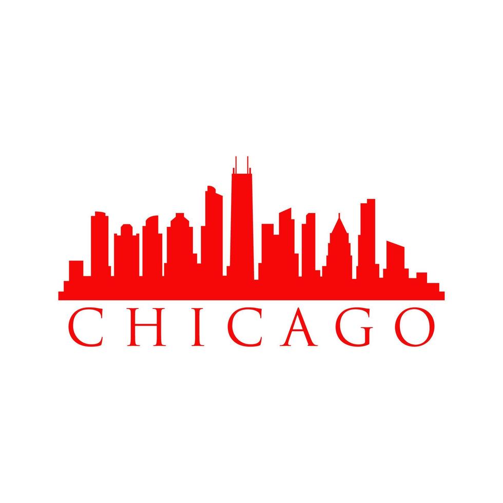 Chicago skyline illustrated vector