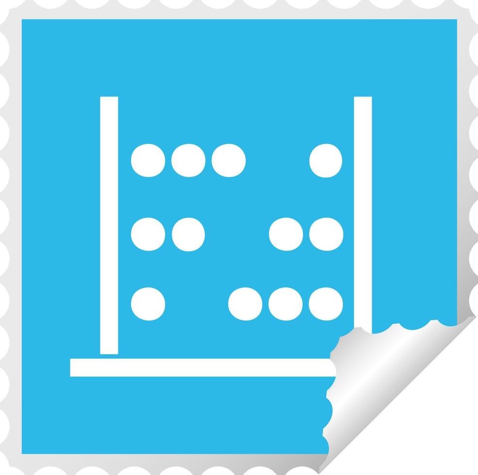 square peeling sticker cartoon maths abacus vector