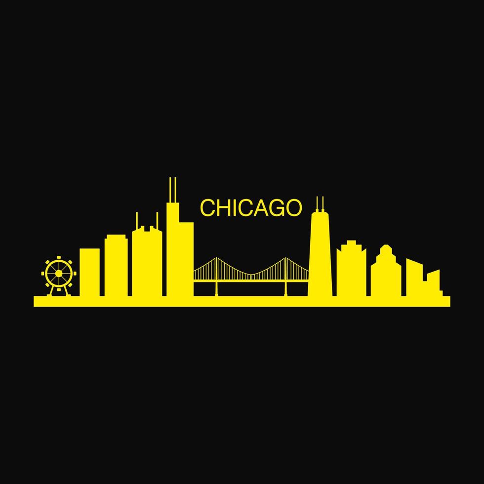 horizonte de chicago ilustrado vector