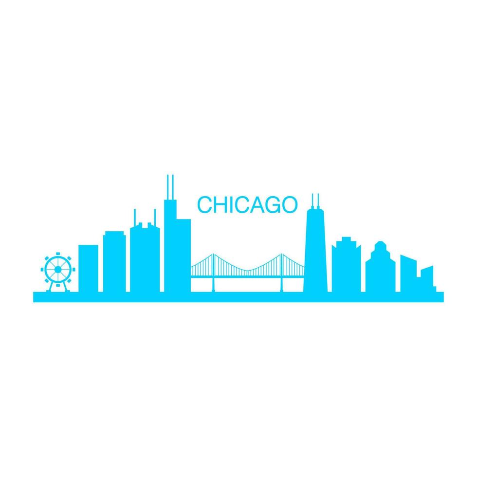 Chicago skyline illustrated vector