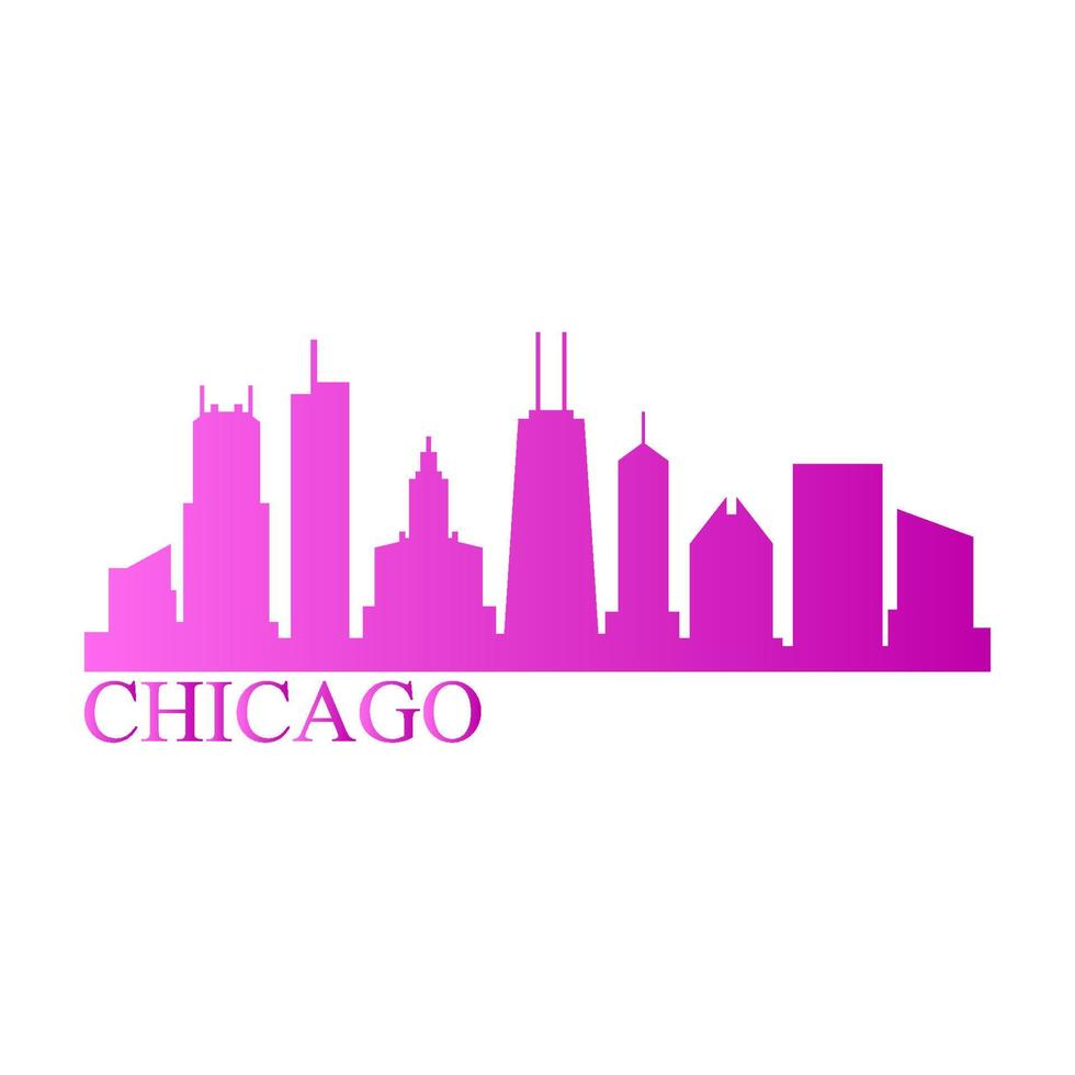 Chicago skyline illustrated vector