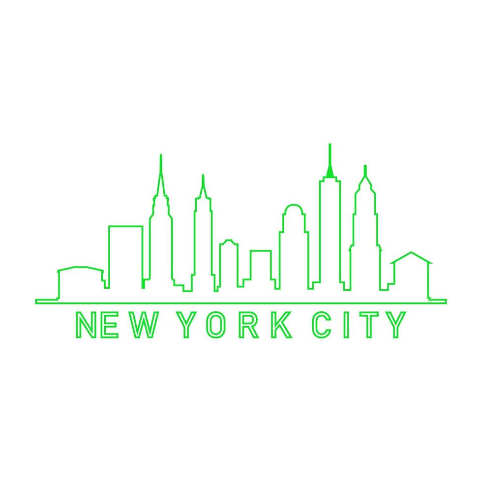 horizonte de nueva york ilustrado vector