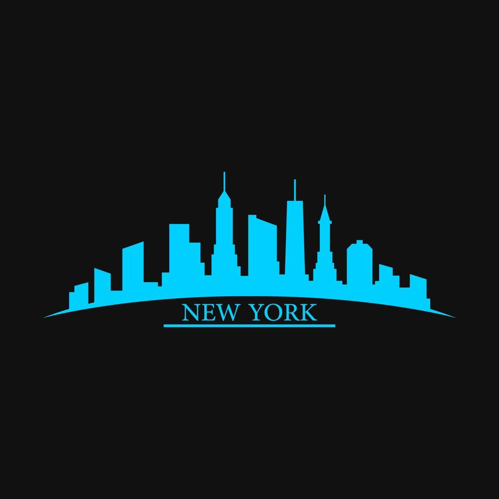 horizonte de nueva york ilustrado vector