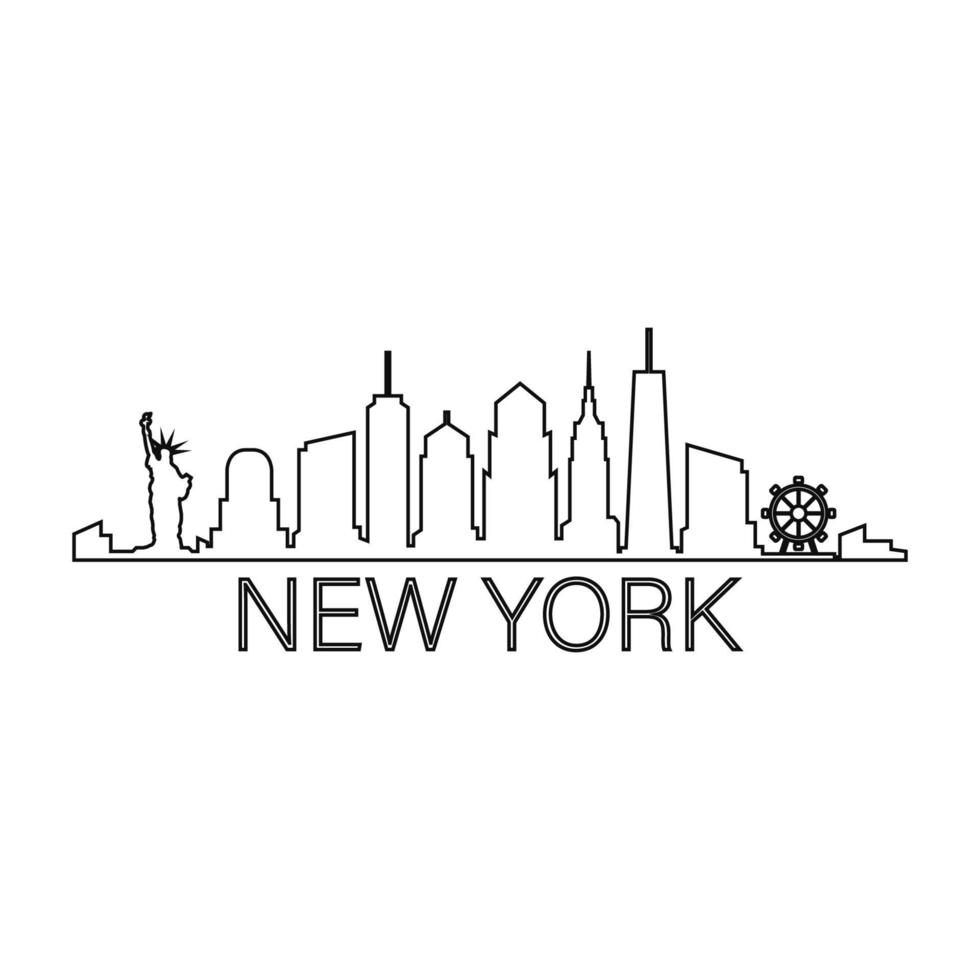 New york skyline illustrated 8697138 Vector Art at Vecteezy