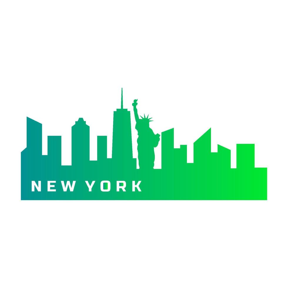 horizonte de nueva york ilustrado vector