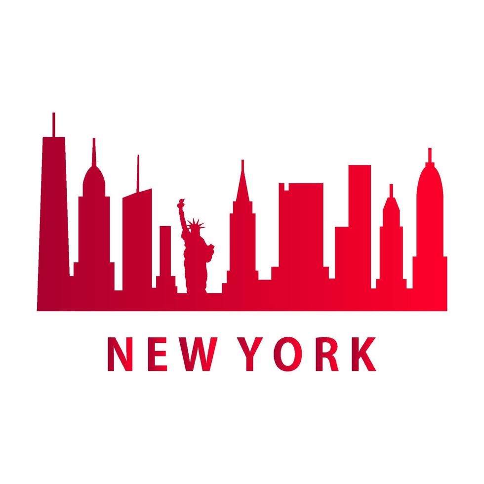 New york skyline illustrated vector