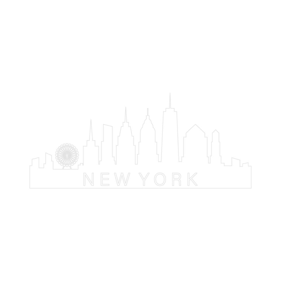 New york skyline illustrated vector