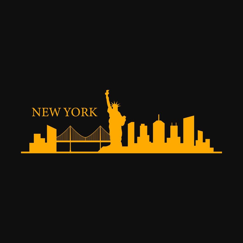 horizonte de nueva york ilustrado vector