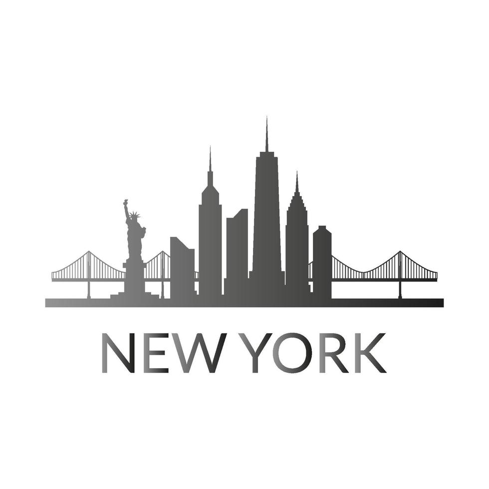 horizonte de nueva york ilustrado vector