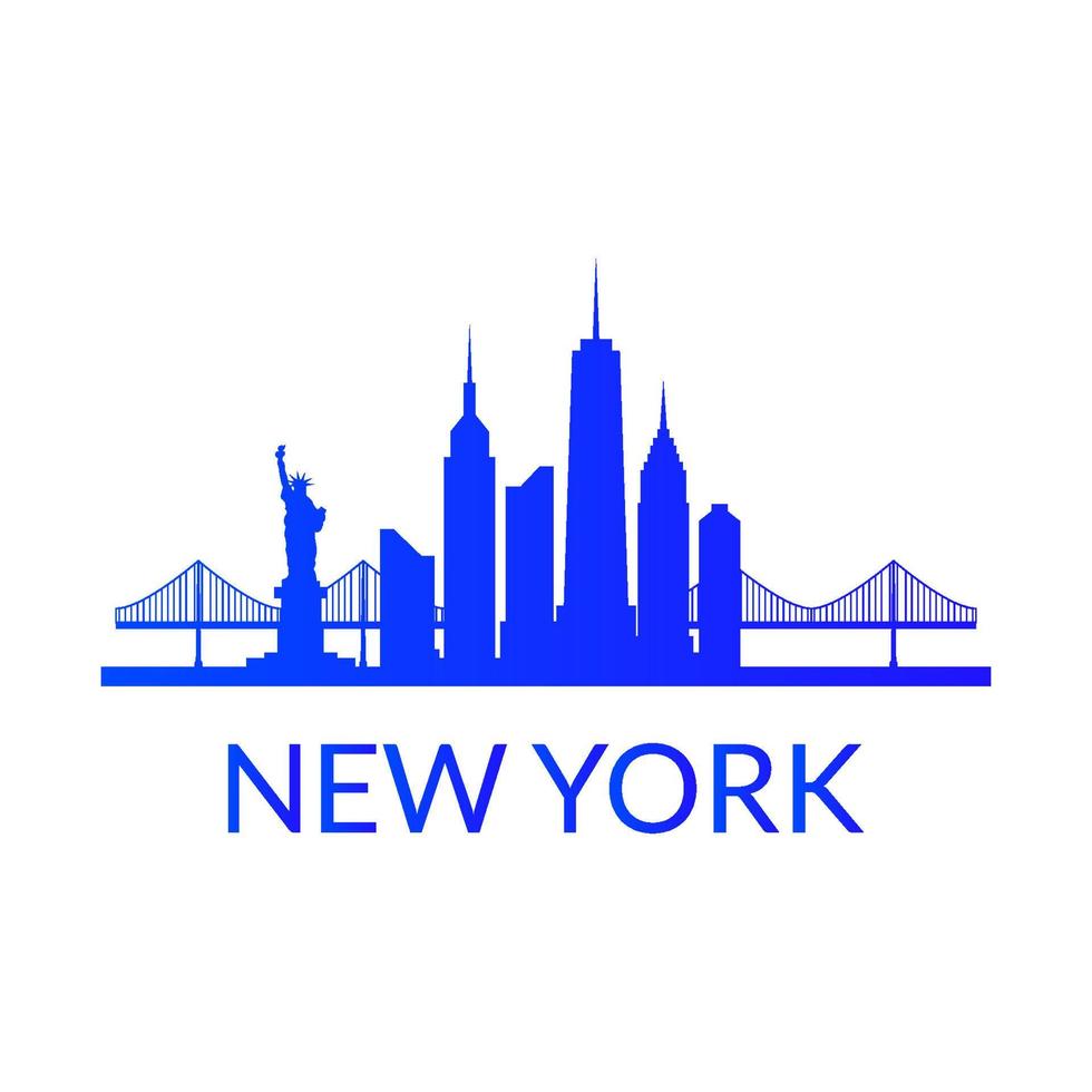 New york skyline illustrated vector