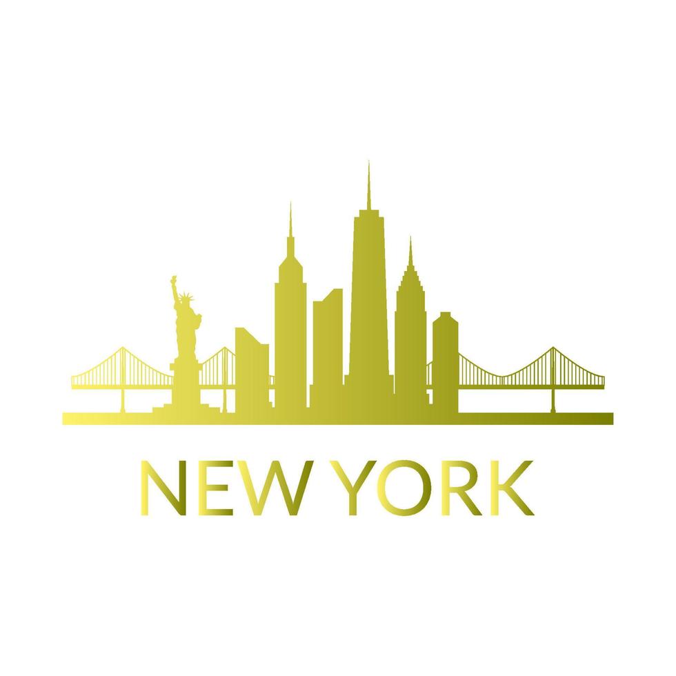 horizonte de nueva york ilustrado vector