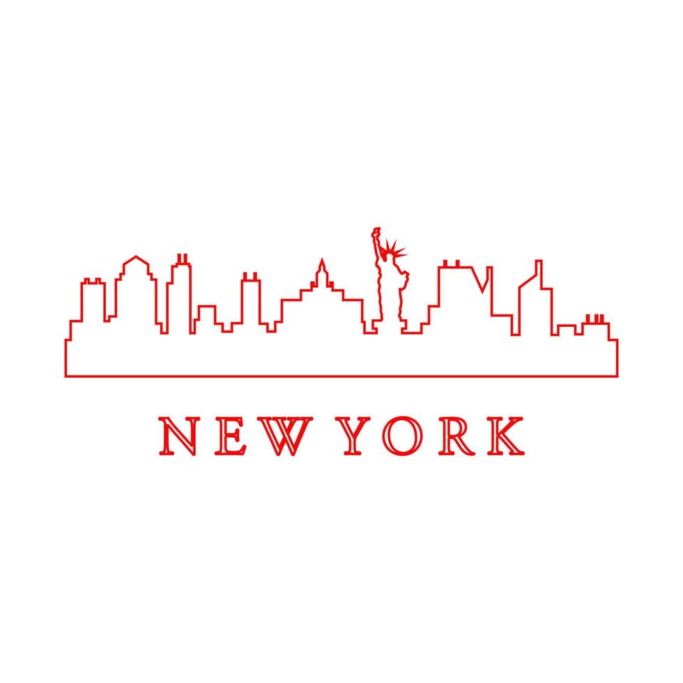 New york skyline illustrated vector