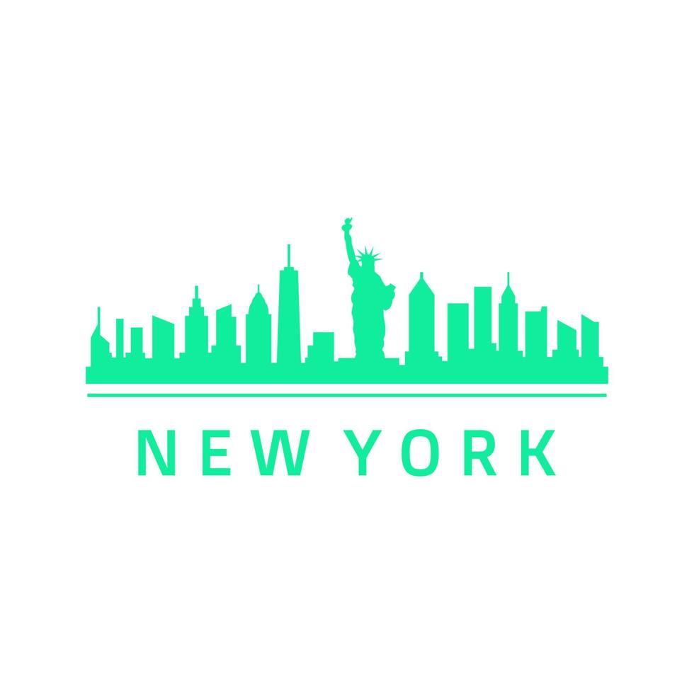 horizonte de nueva york ilustrado vector