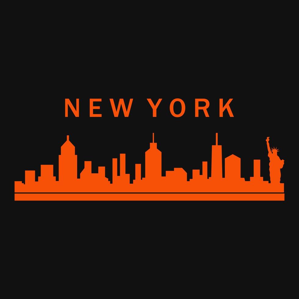 horizonte de nueva york ilustrado vector