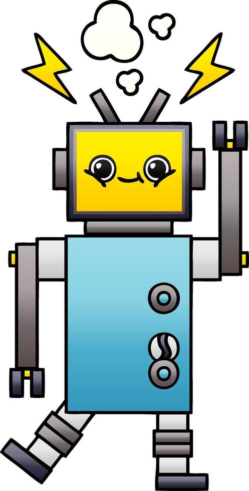 gradient shaded cartoon robot vector