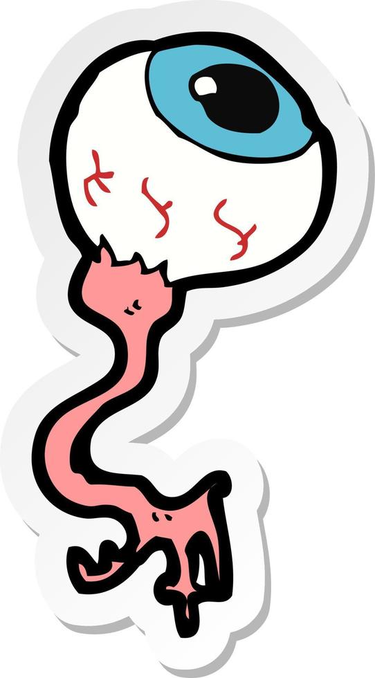 sticker of a cartoon gross eyeball vector