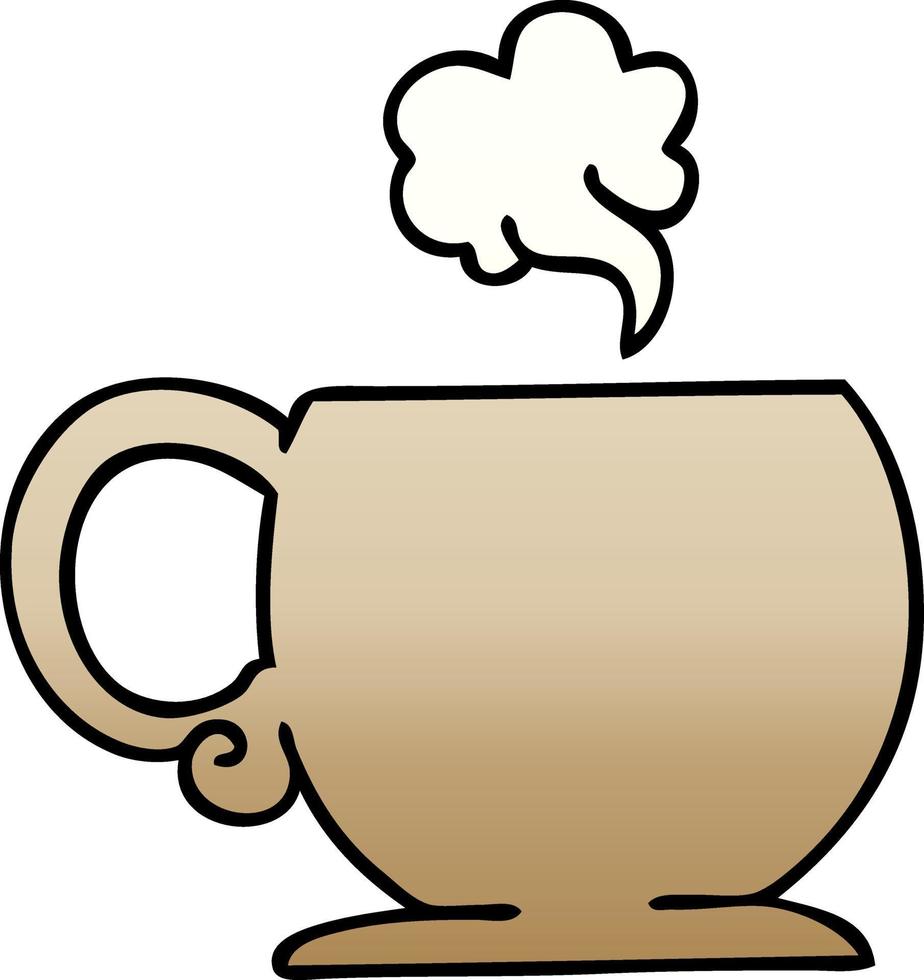 quirky gradient shaded cartoon hot drink vector