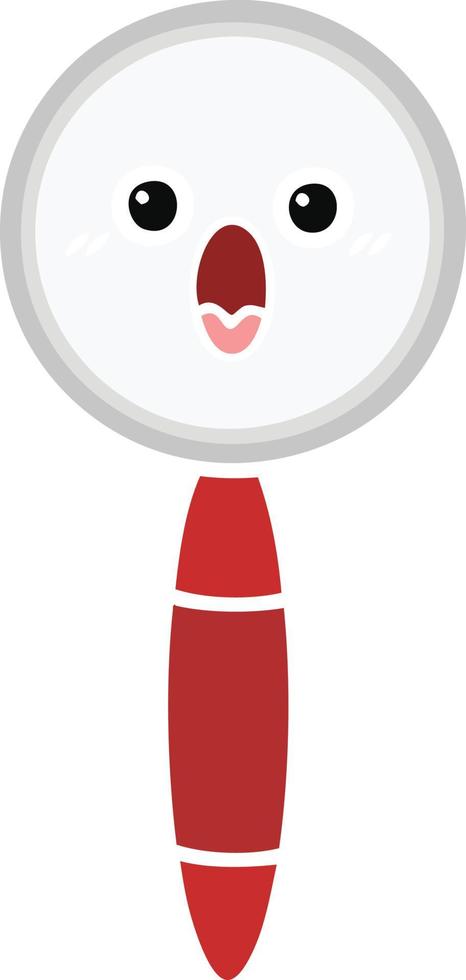 flat color retro cartoon magnifying glass vector