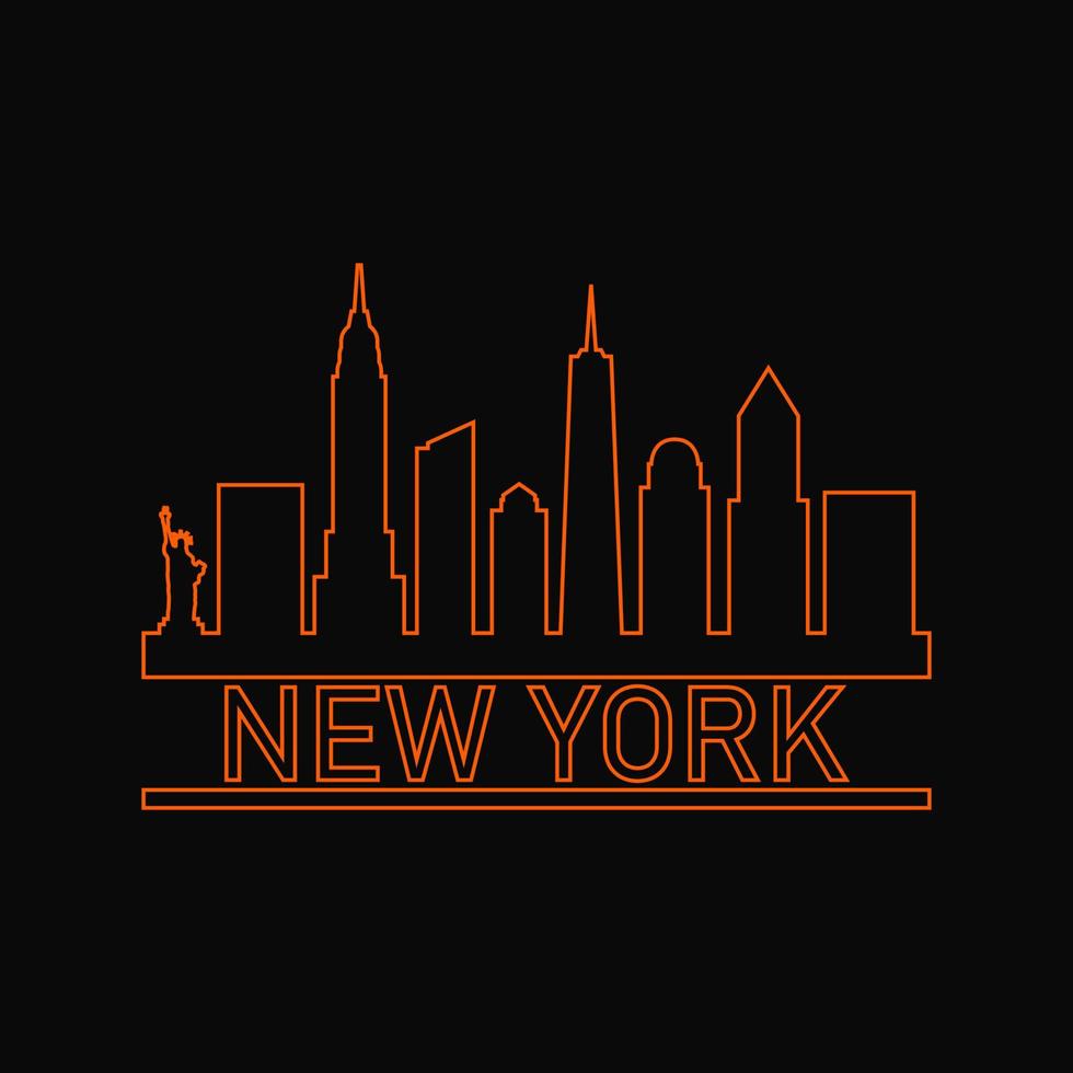 New york skyline illustrated vector