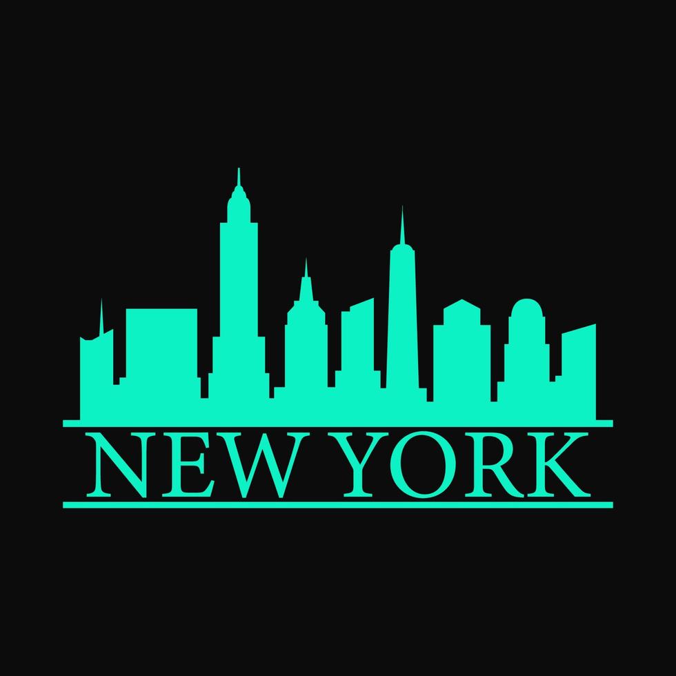 horizonte de nueva york ilustrado vector