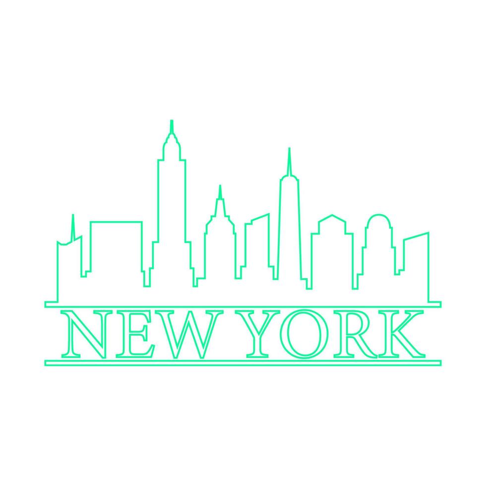 horizonte de nueva york ilustrado vector