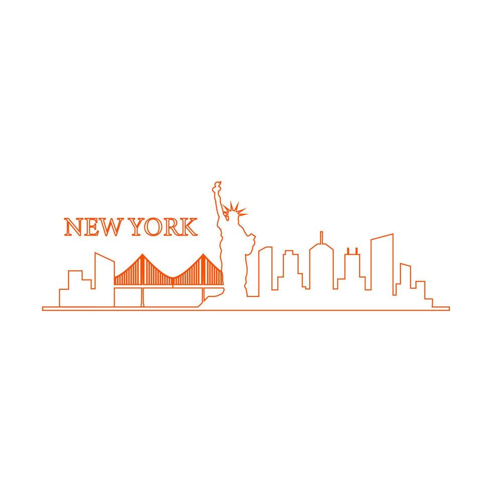 horizonte de nueva york ilustrado vector