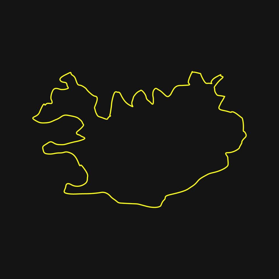 islandia mapa ilustrado vector