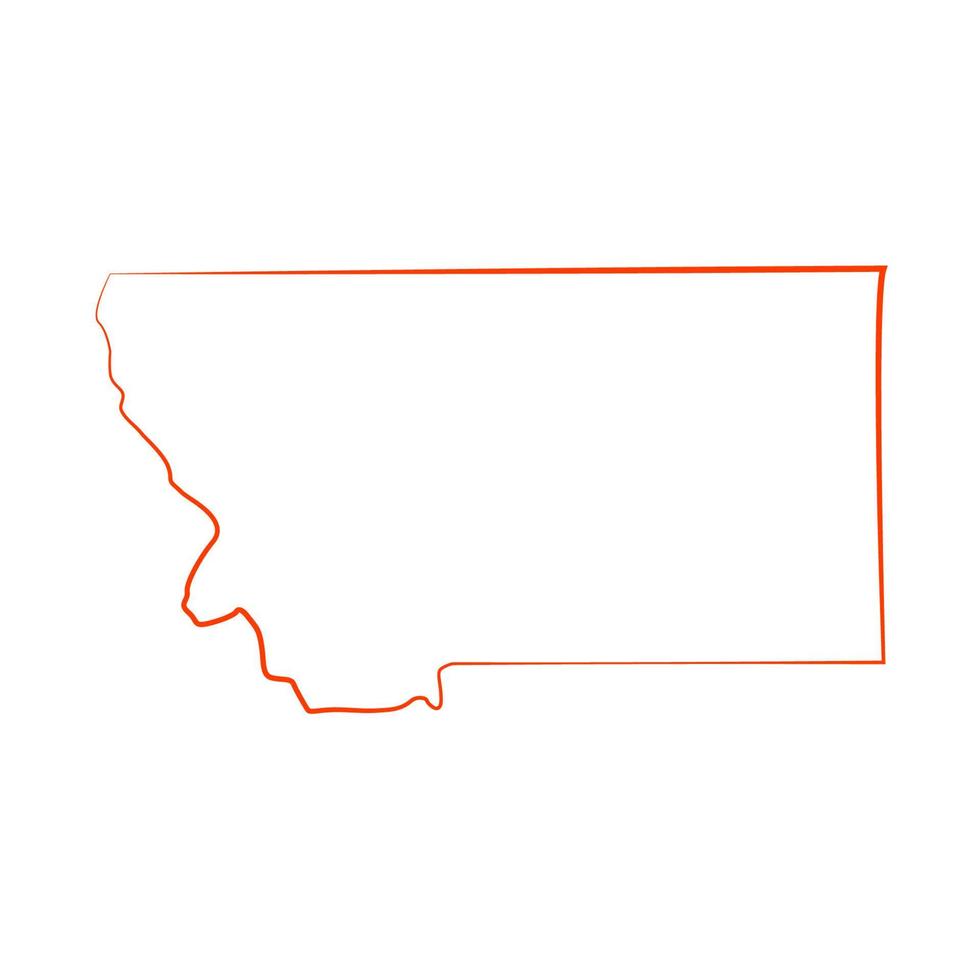 Montana map illustrated vector