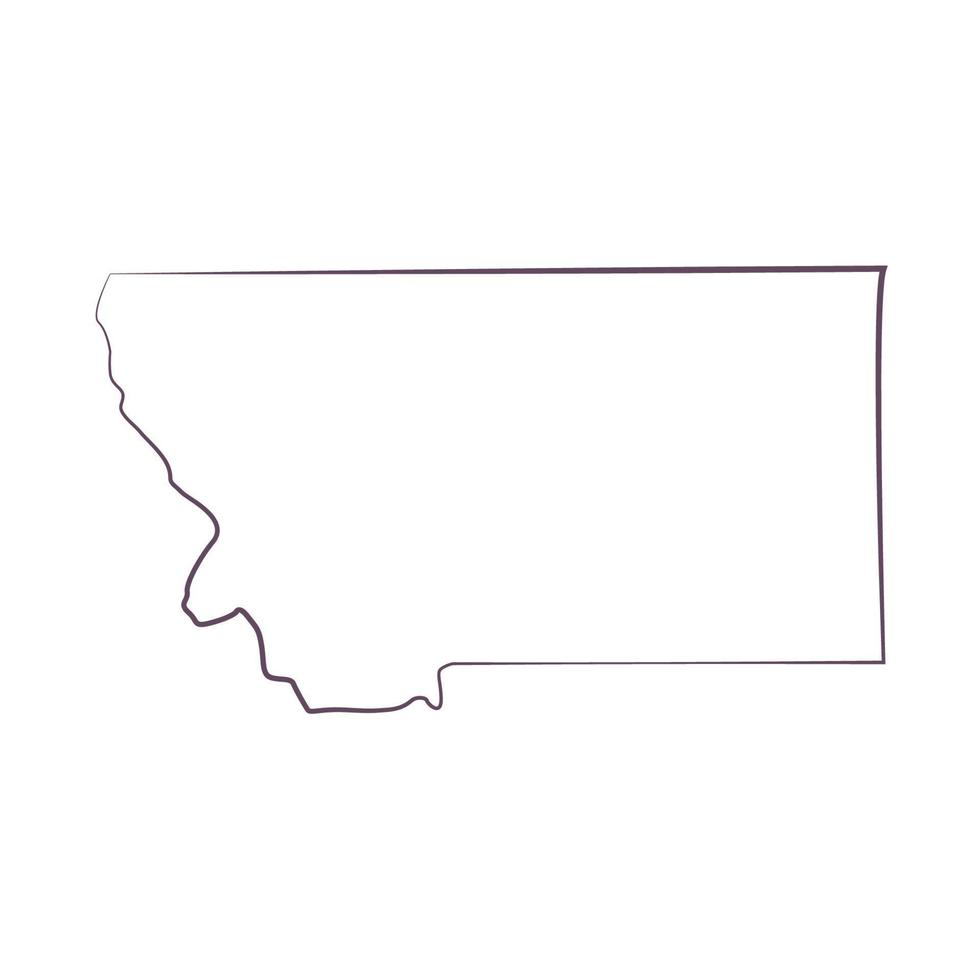 Montana map illustrated vector